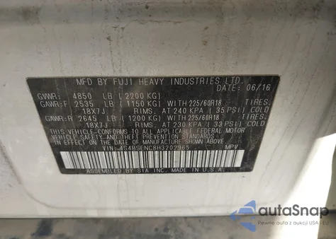 2017 Subaru Outback 3.6R Limited из США, поврежденный, VIN 4S4BSENC8H3202965